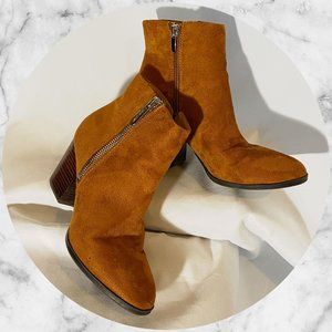 Nine West Chestnut Suede Booties Size 7